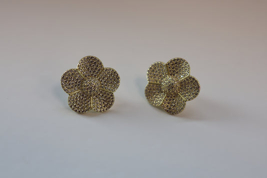Pave Flower Stud Earrings