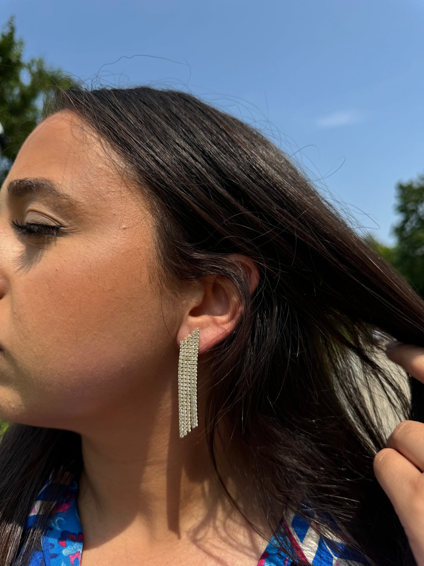 Crystal Cascade Drape Earrings