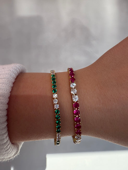 Colored X CZ Tennis Bracelet