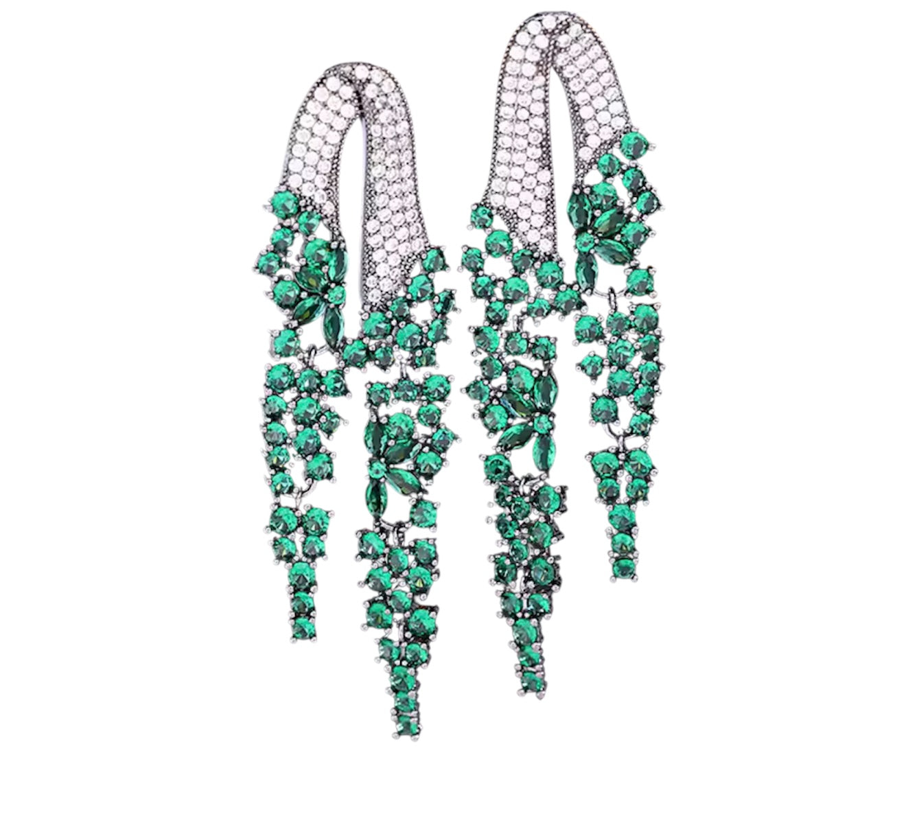 Hanging cluster earrings