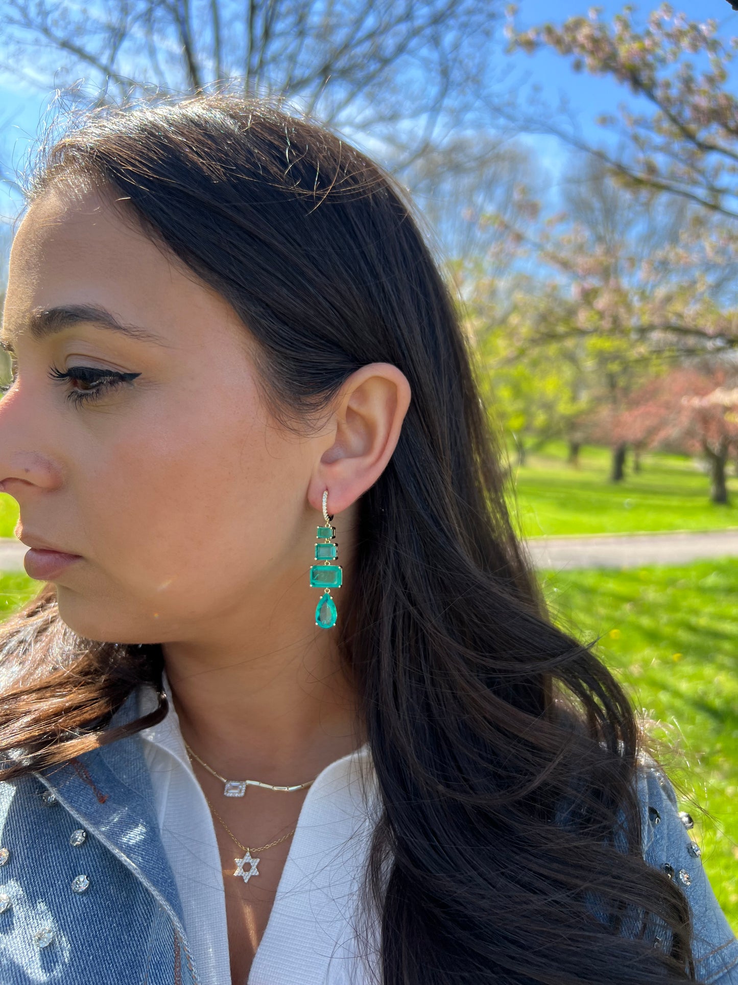 Blue Smokey QuartsShaped Earrings