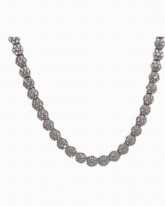 Radiant Elegant Flower Tennis Necklace