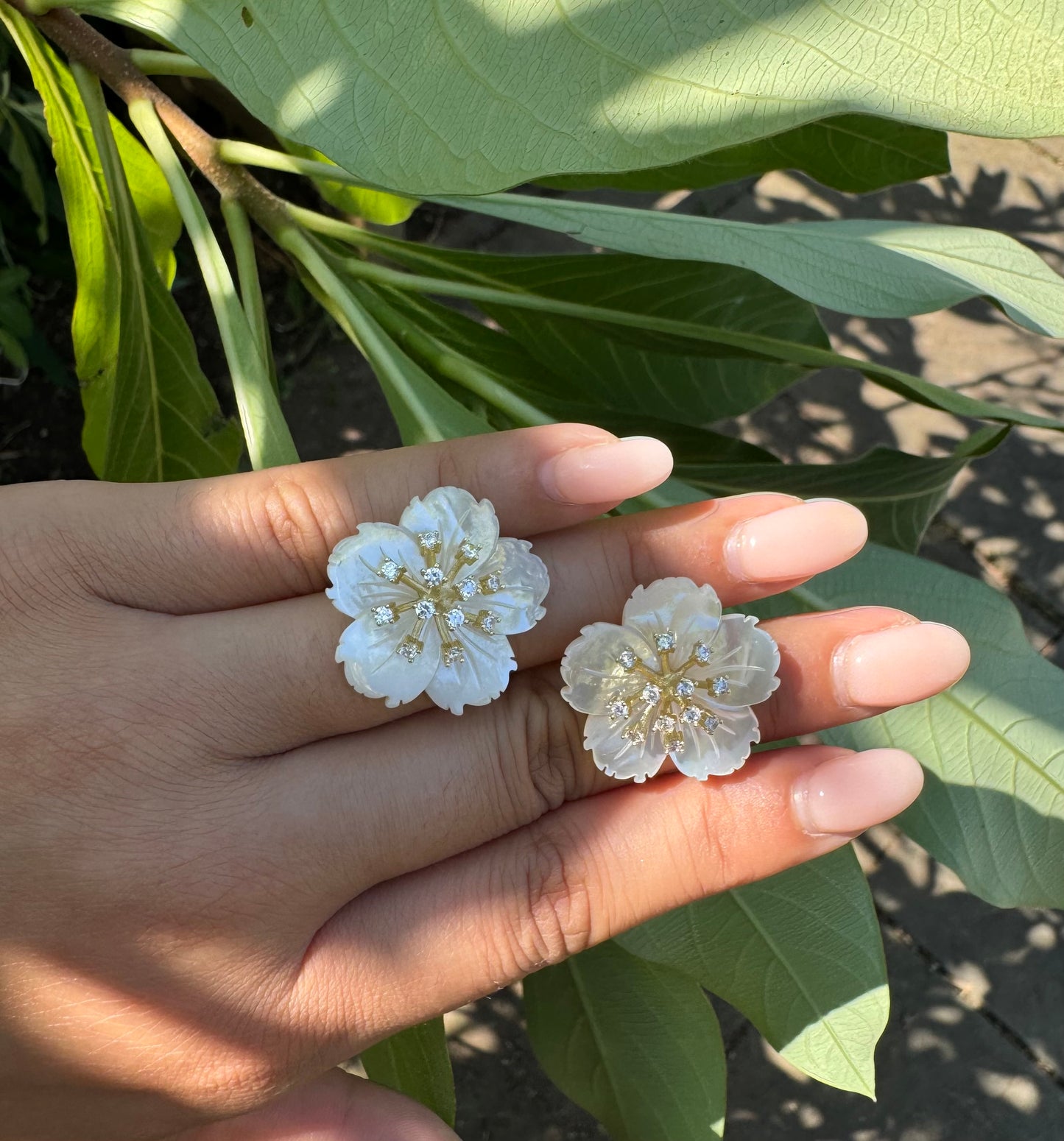 Mother of Pearl X Flower Earrings