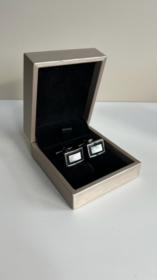 Rectangular Pearled Cufflinks
