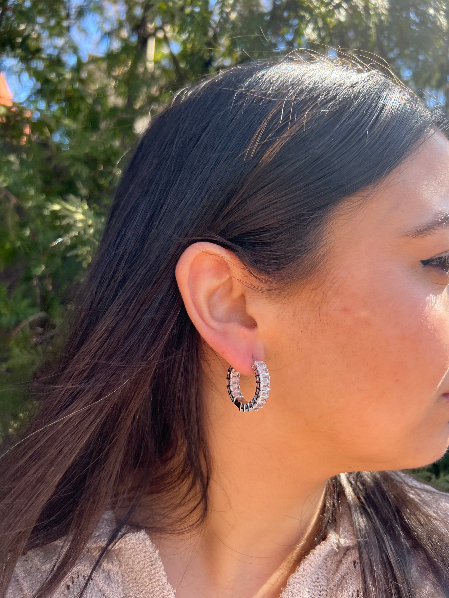 Crystal Cascade Hoop Earrings