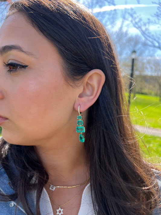 Blue Smokey QuartsShaped Earrings