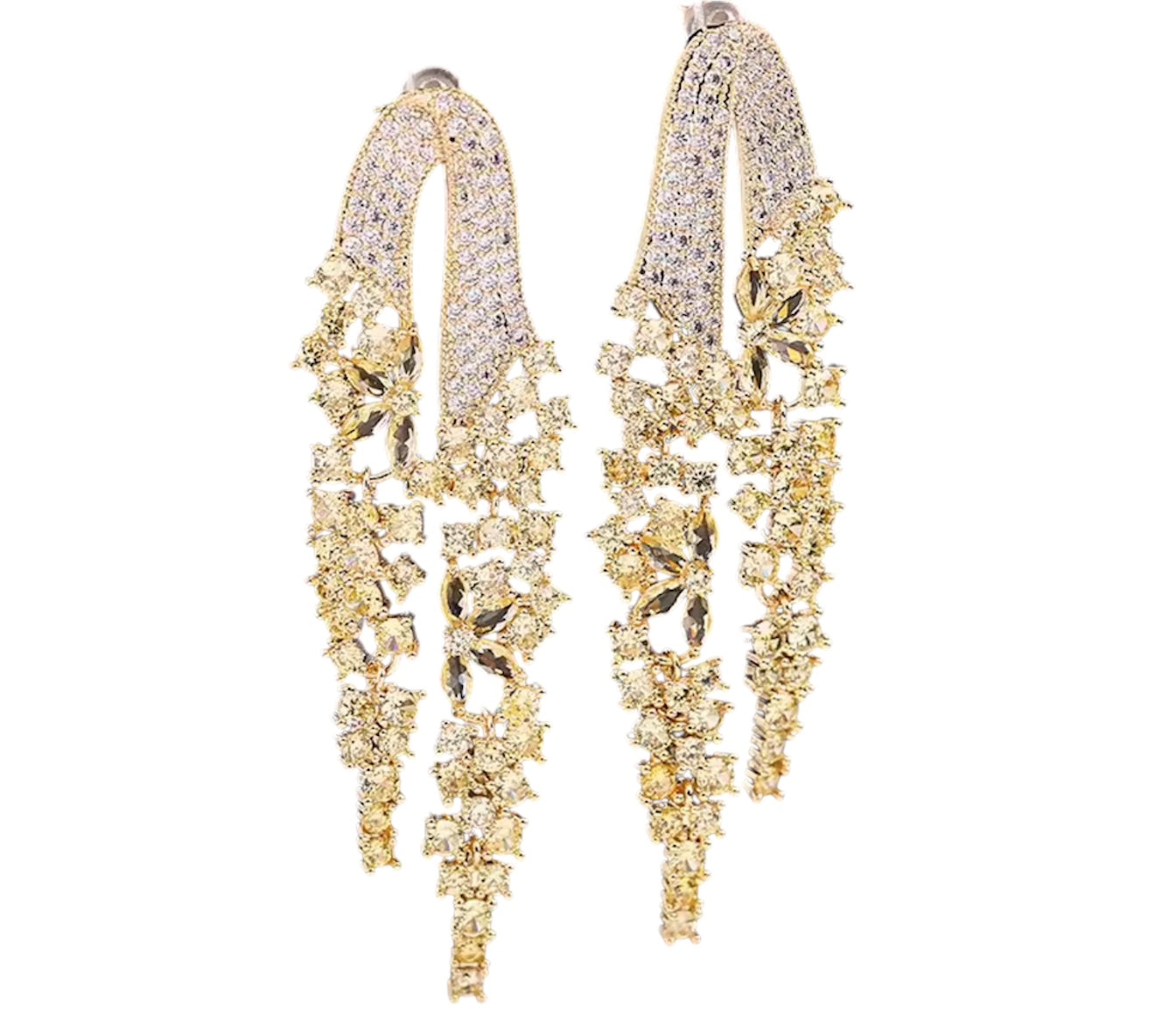 Hanging cluster earrings