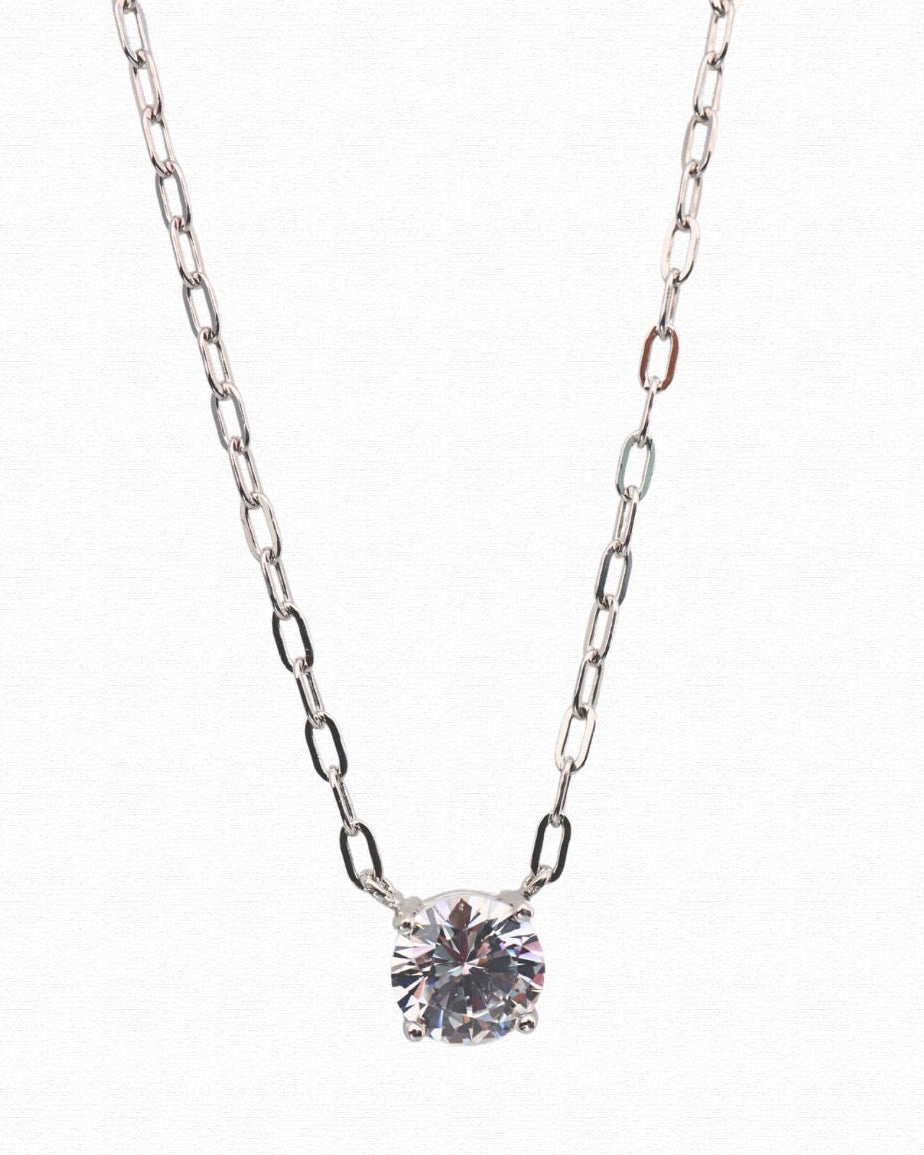 Round Paperclip Floating Necklace