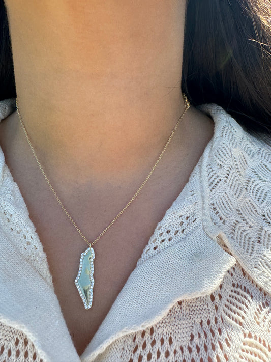 Map Of Israel Glamour Necklace