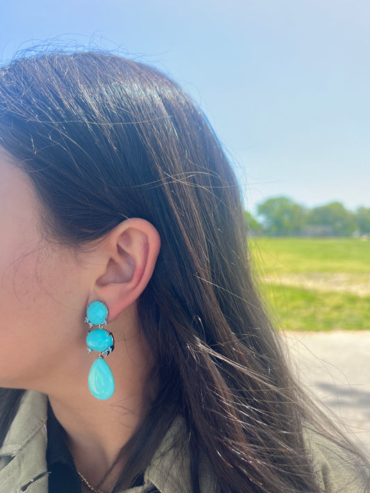 Turquoise Romantic Blue Earrings