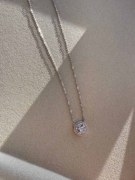 Mixed Shape Solitaire Floating Necklace
