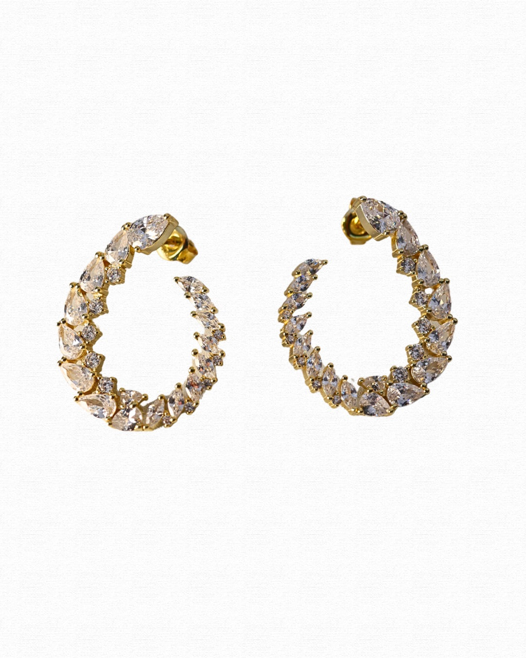 Eternal Petal Crescent Hoop Earrings