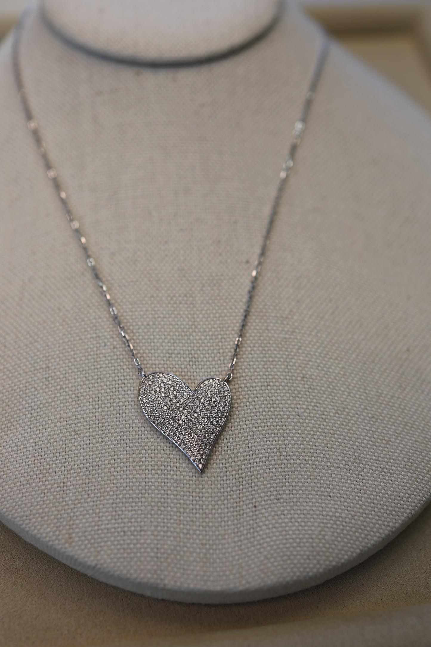 Slanted Heart Necklace