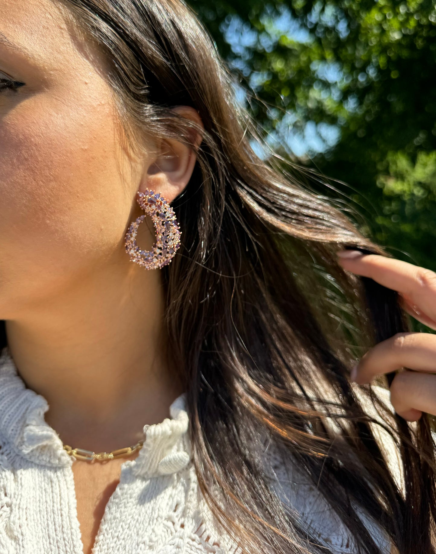 Amethyst and CZ Earrings