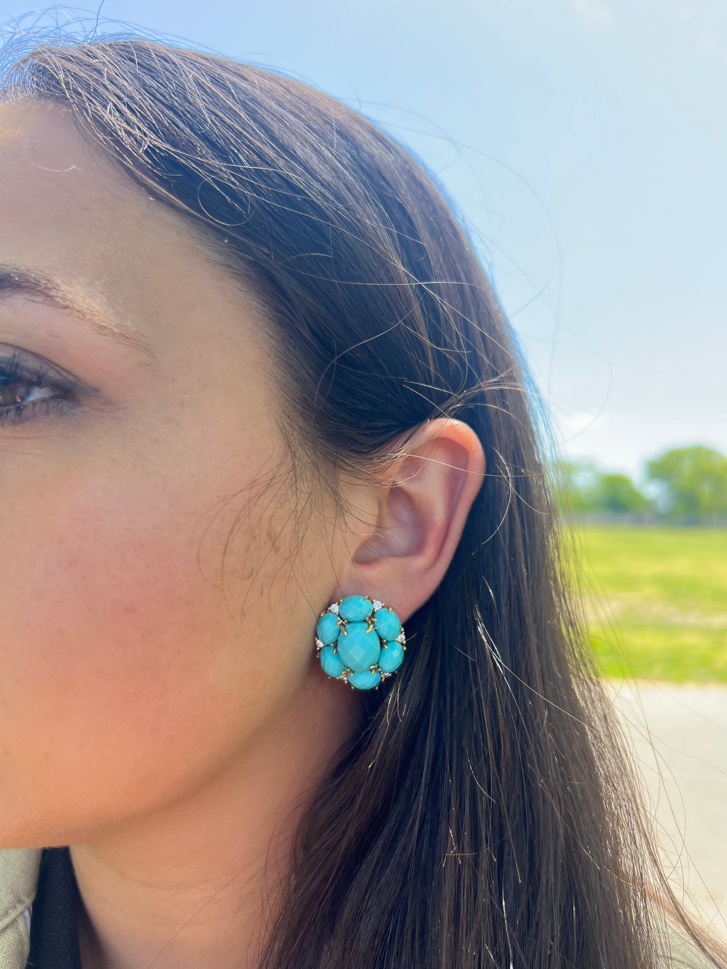 Turquoise Bubble Stud Earrings