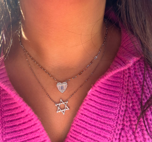 Baguette Magen David Necklace