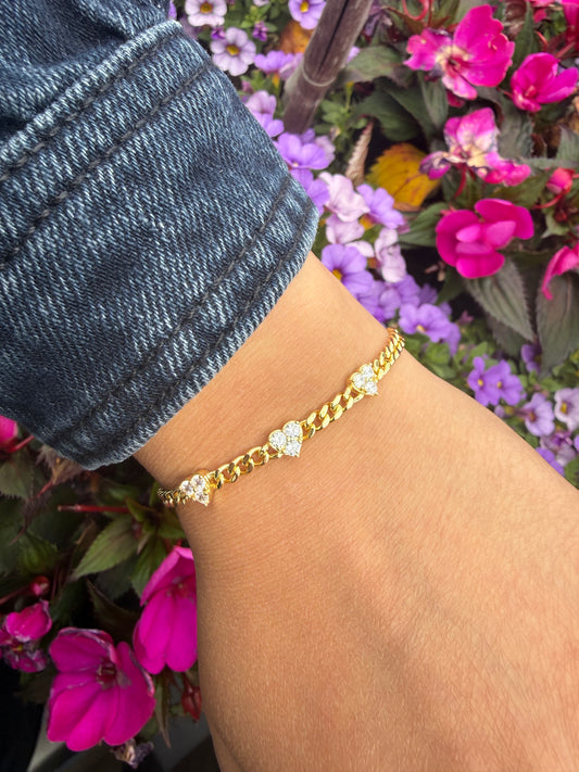 Cluster Heart Chain Bracelet