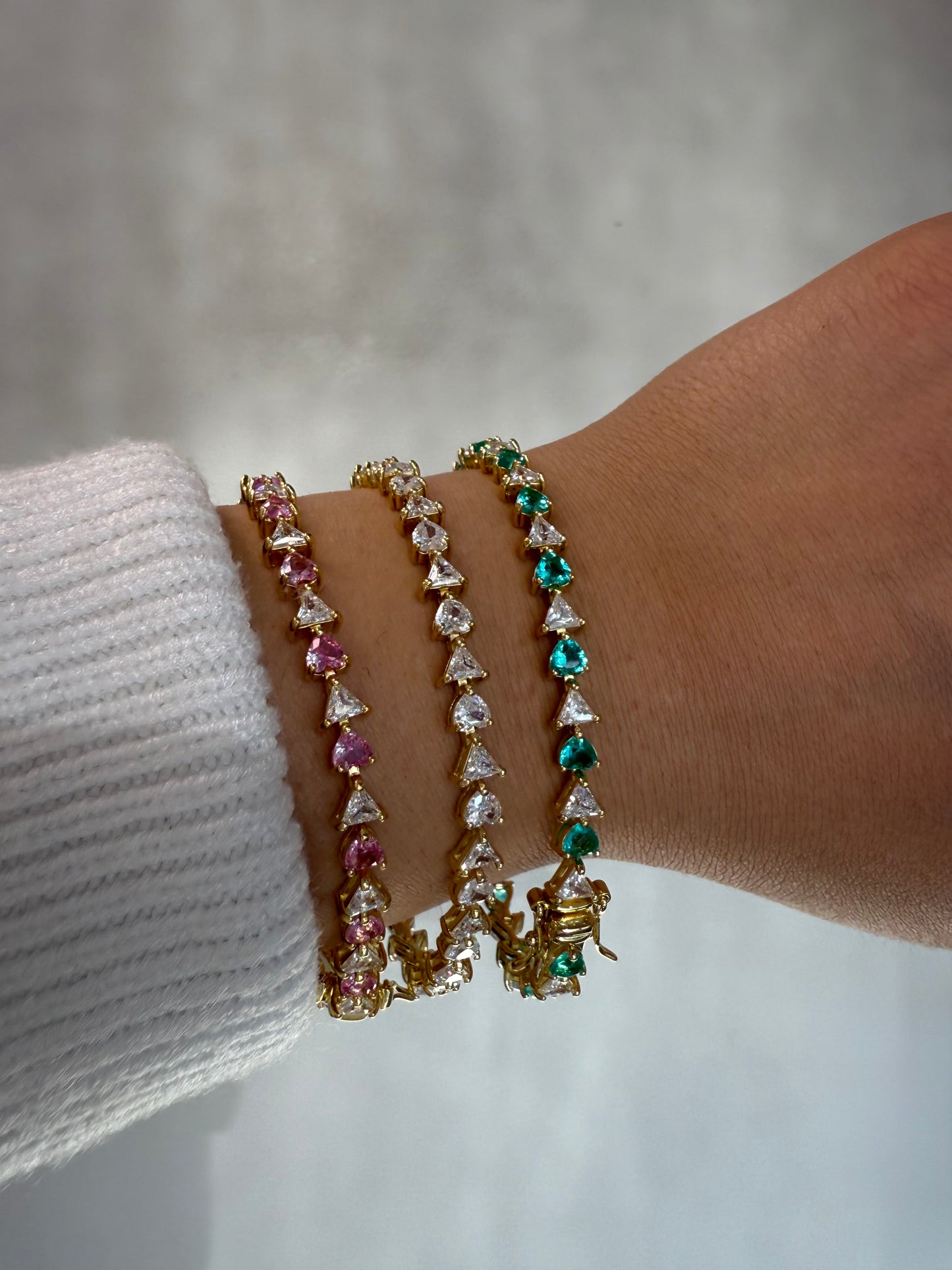 Heart x Cluster Tennis Bracelet