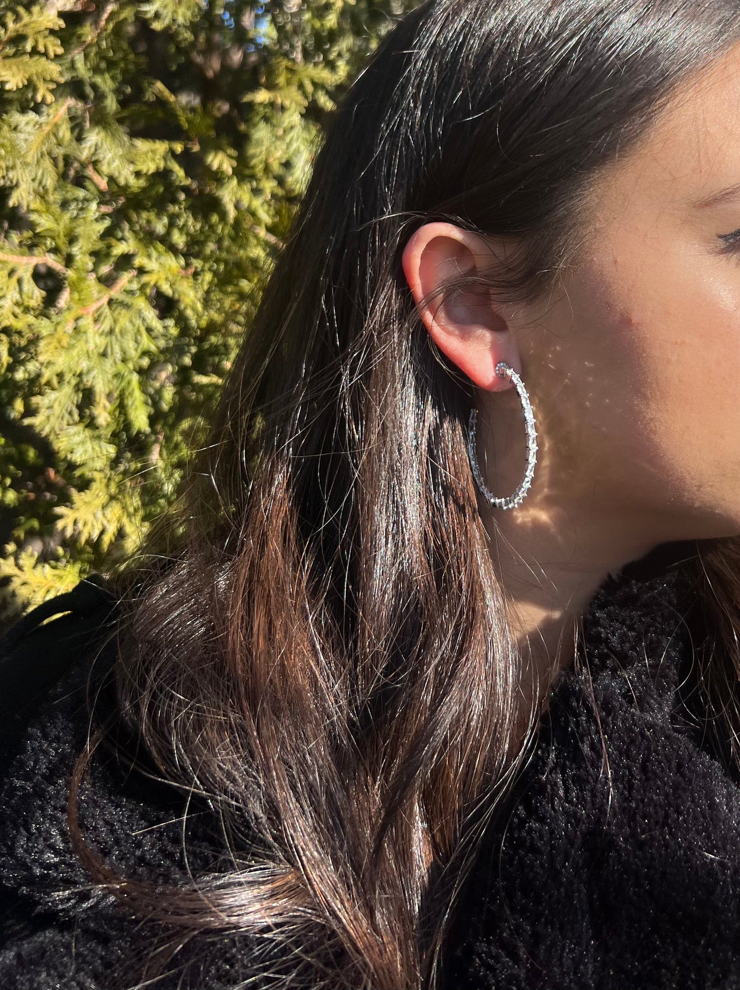 Glistening Arc Hoop Earrings