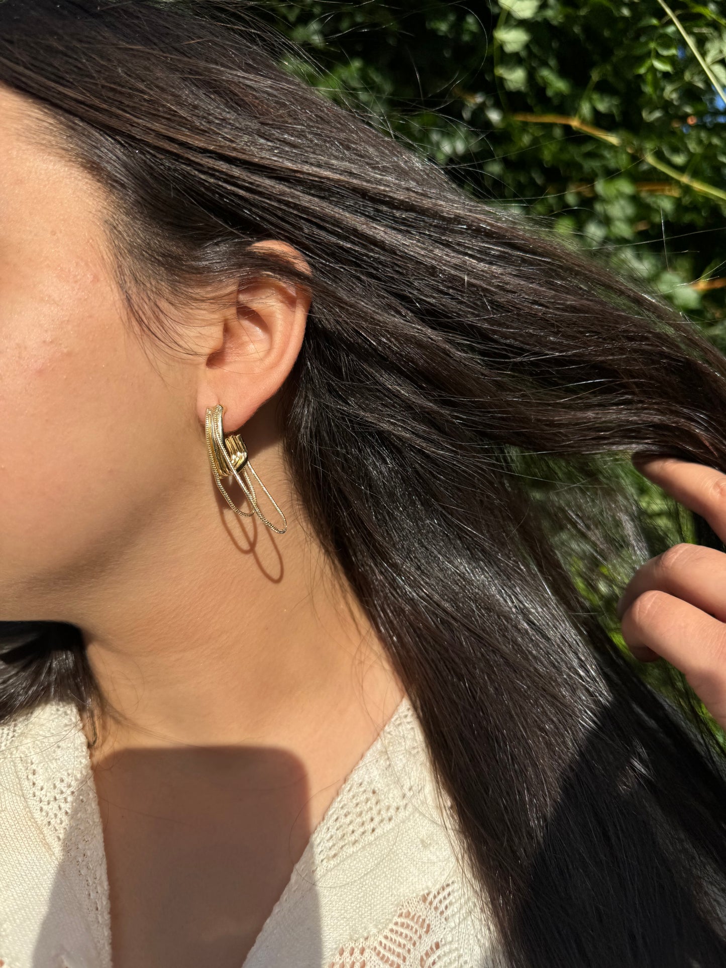 Golden Harmony Hoop Earrings