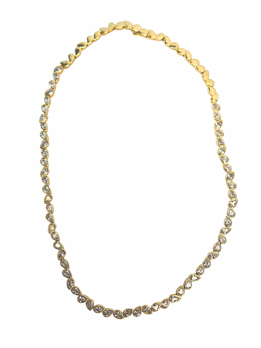 Double Pear Tennis Necklace