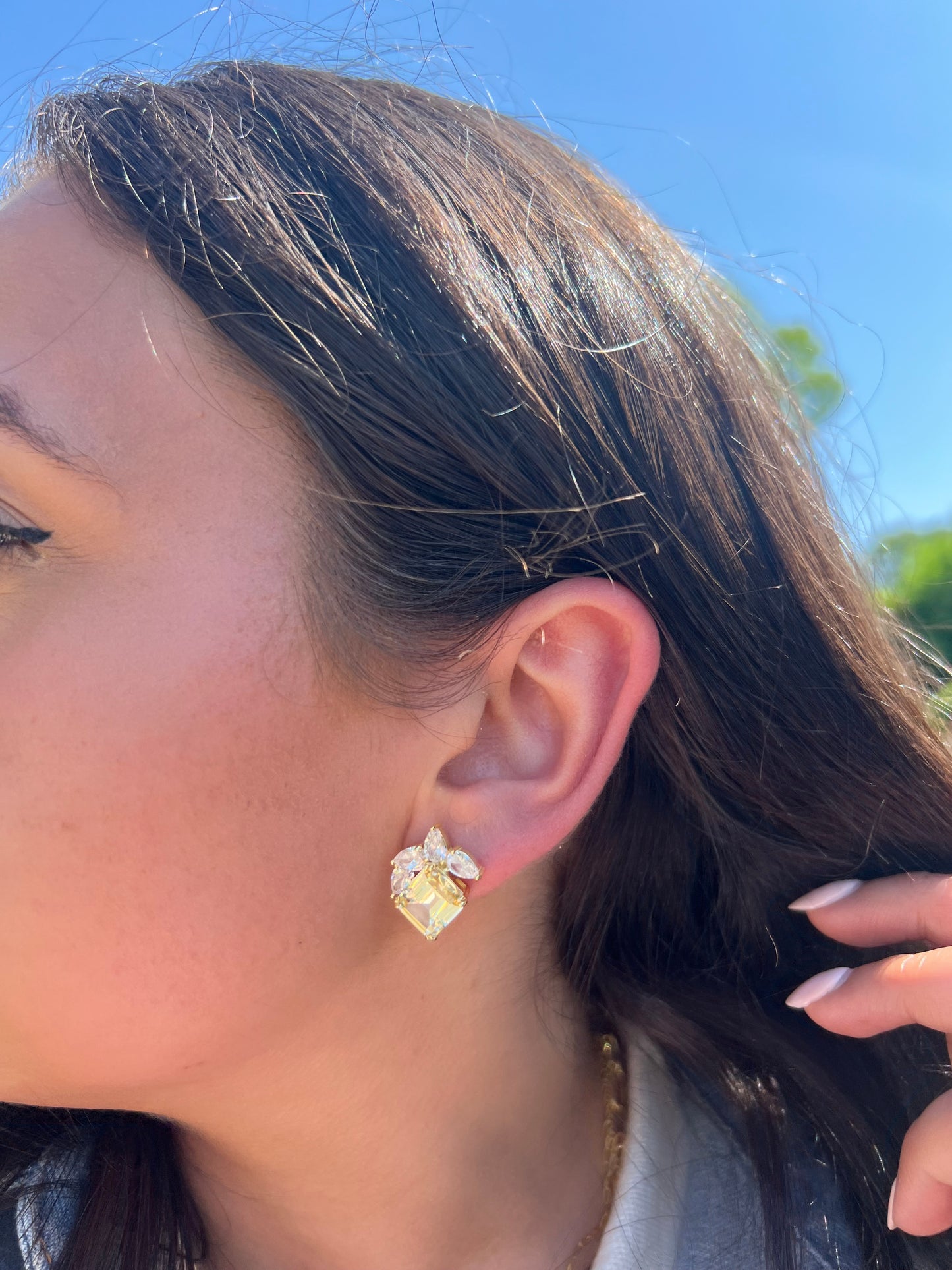 Yellow Topaz Petal Earrings