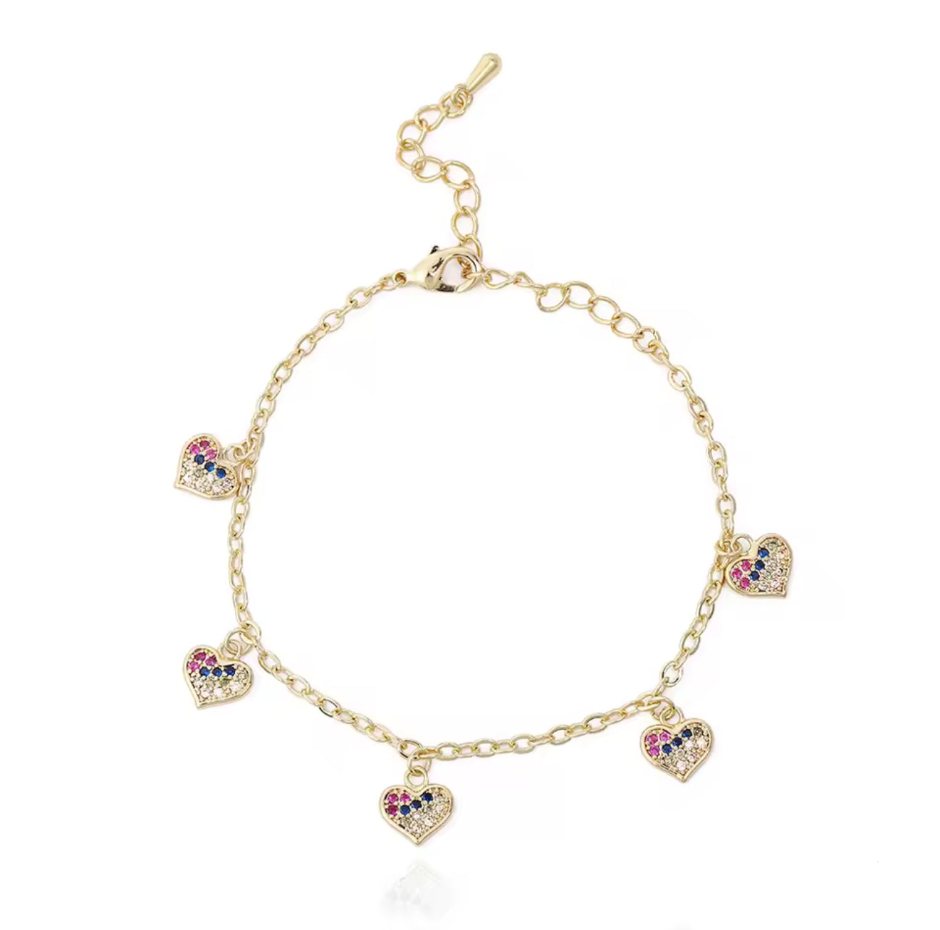 Multi Colored Heart Girls Bracelet