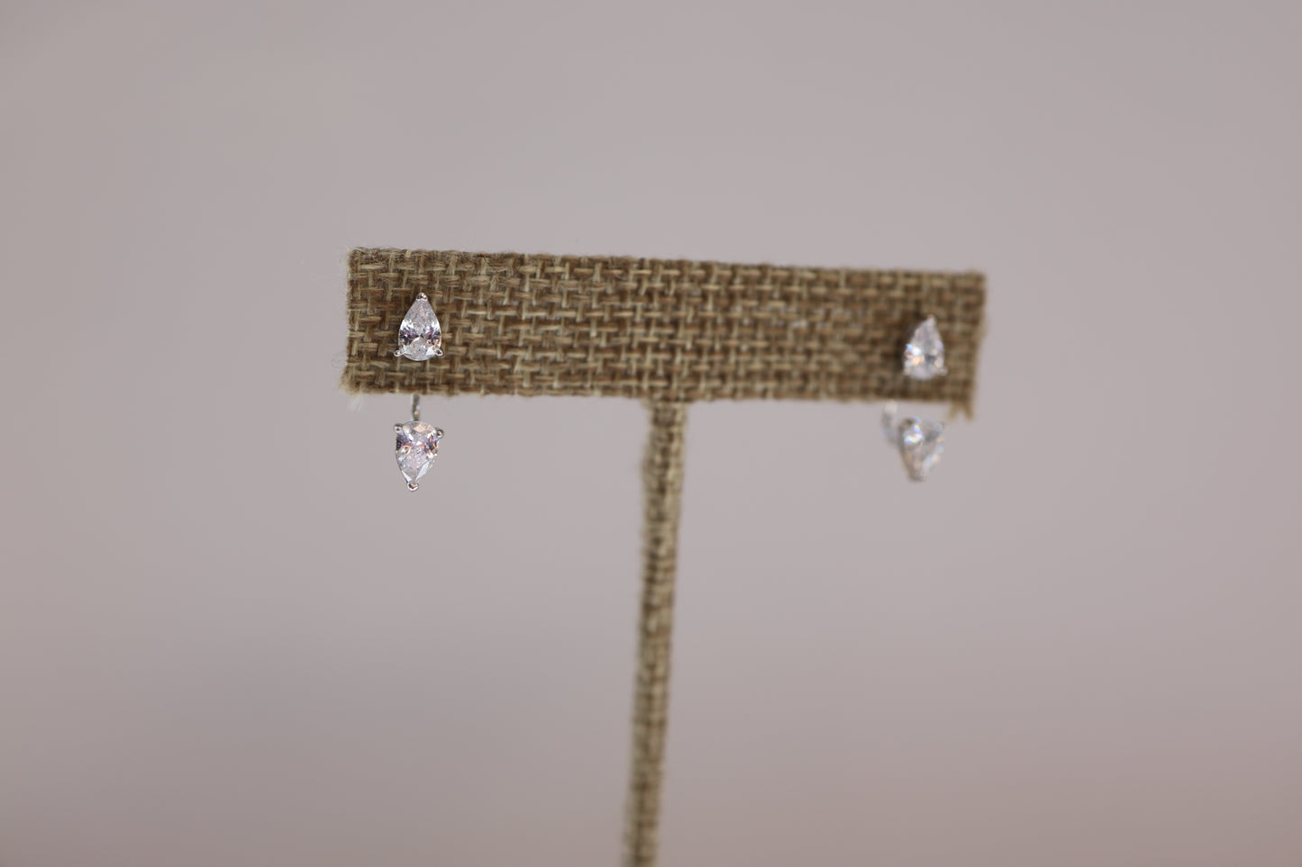 Floating Double Pear Stud Earring