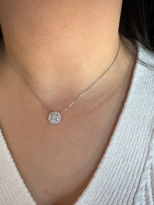 Mixed Shape Solitaire Floating Necklace