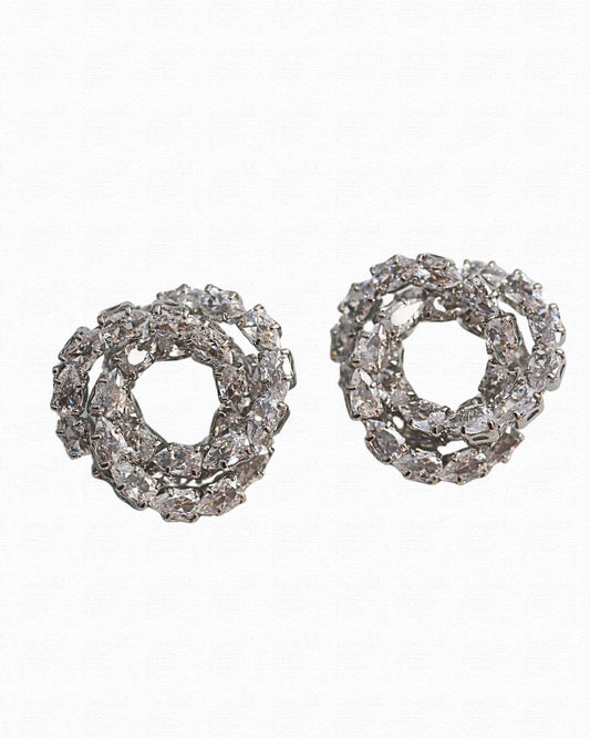 Emerald Cut Knot Earrings