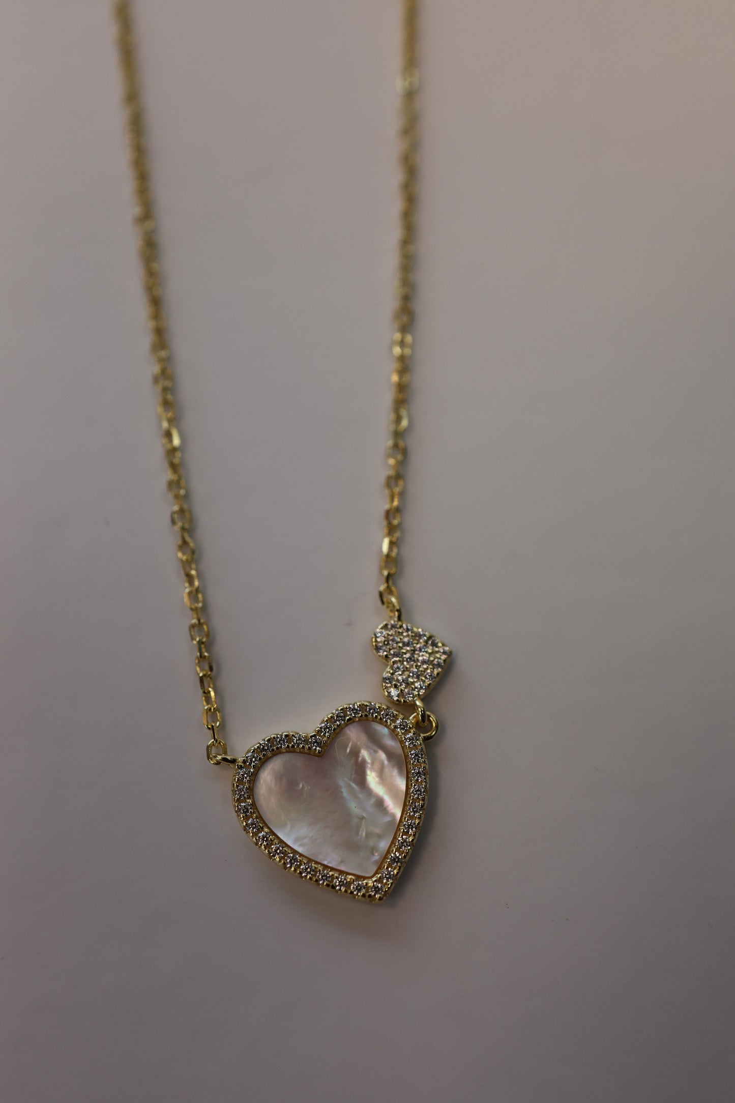 Double heart Pearl Necklace