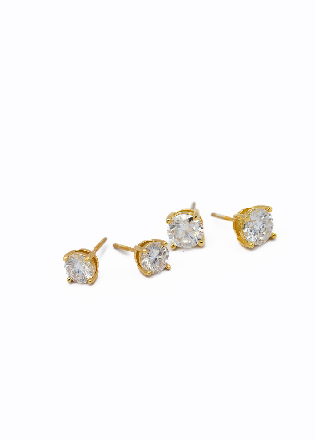 Sterling Silver Lab Diamond Classic Stud Earrings
