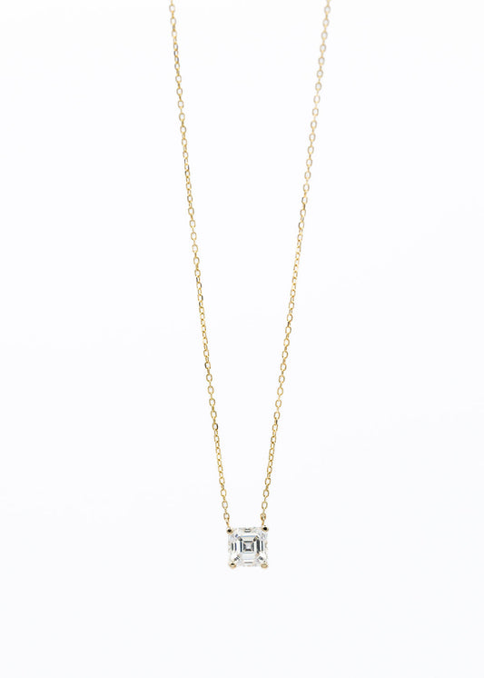 14KT Gold Floating Ascher Lab Diamond Necklace