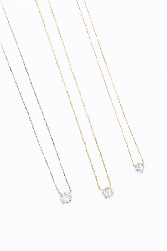 Sterling Silver 3CTTW Lab Diamond Floating Necklace