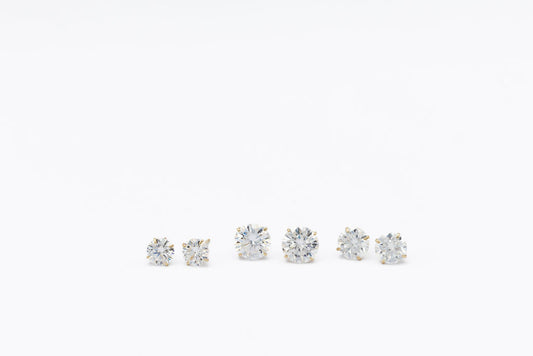 14KT Gold Lab Diamond Classic Stud Earrings