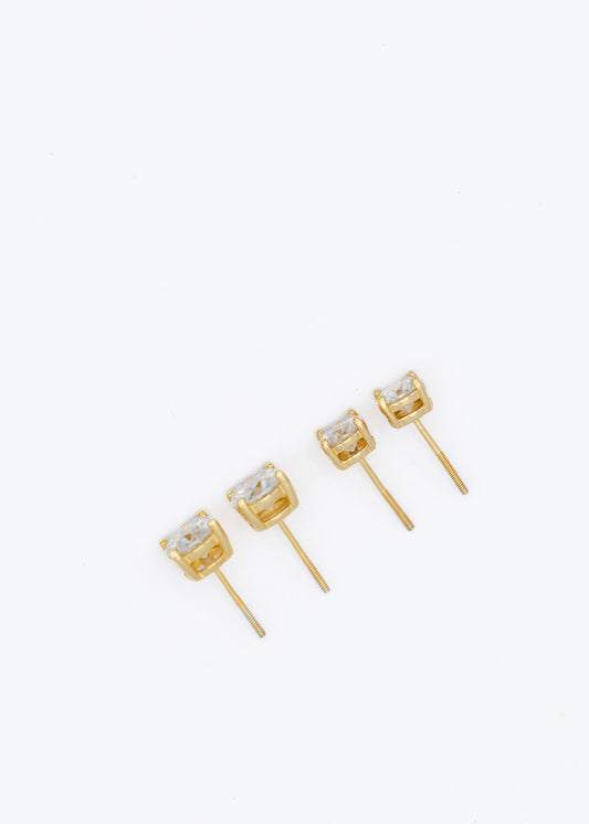 Sterling Silver Lab Diamond Classic Stud Earrings