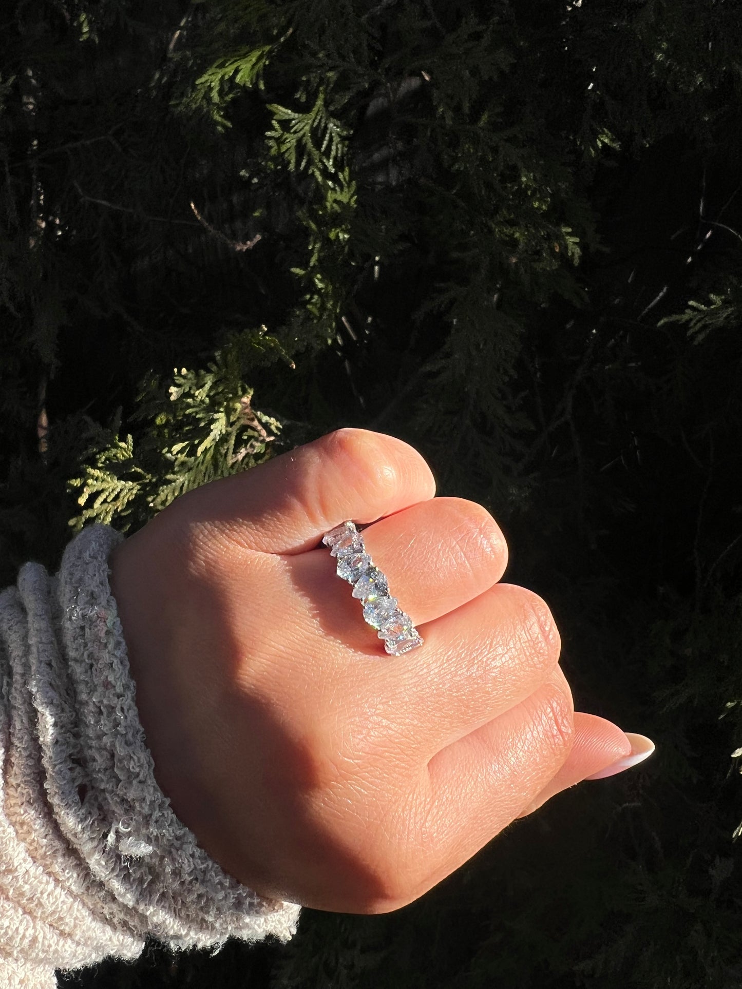 Luminous Pear Eternity Ring