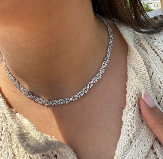 Regal Shaped Tennis Necklace
