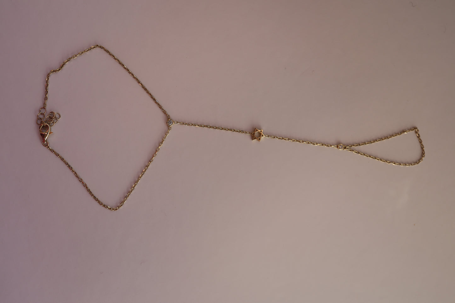 Magen David Bezel Bracelet Chain Ring