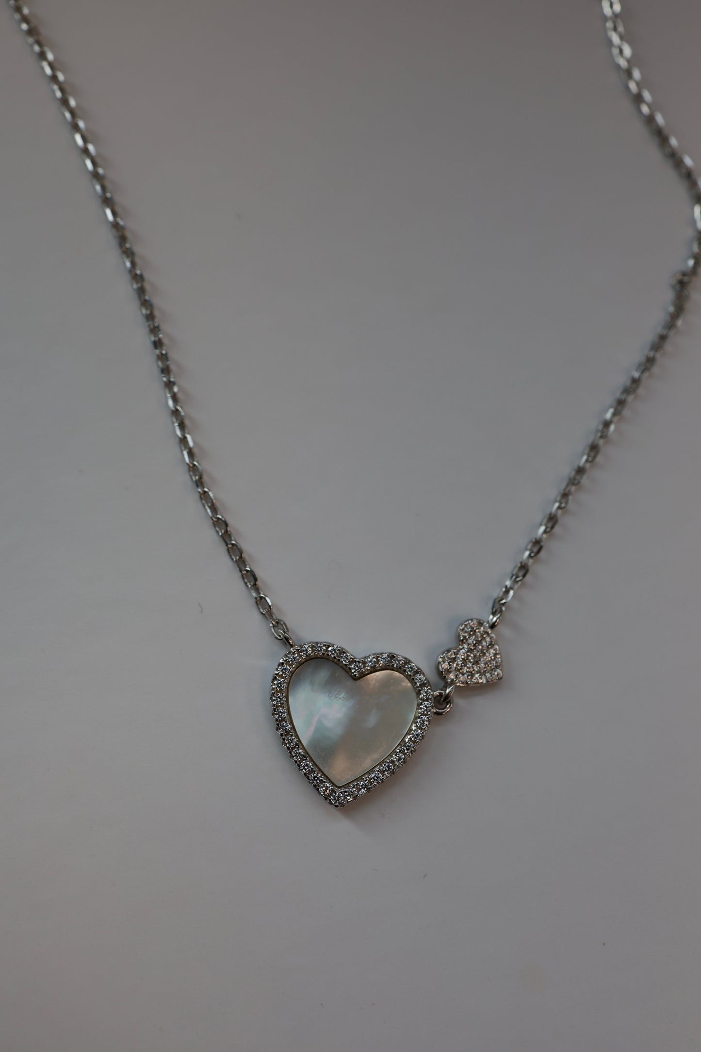 Double heart Pearl Necklace
