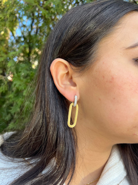 Two Toned Hoop Earrings