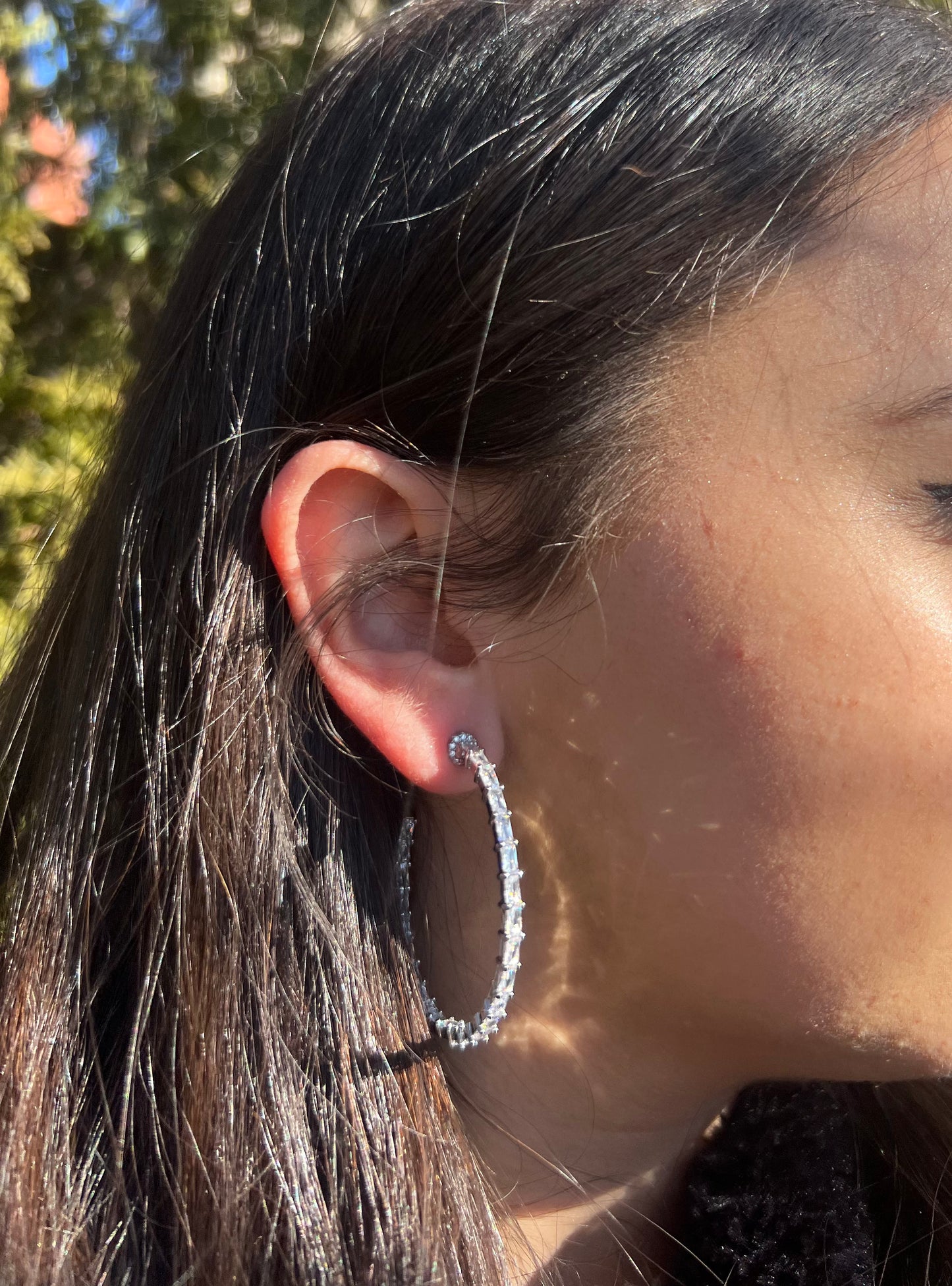 Glistening Arc Hoop Earrings