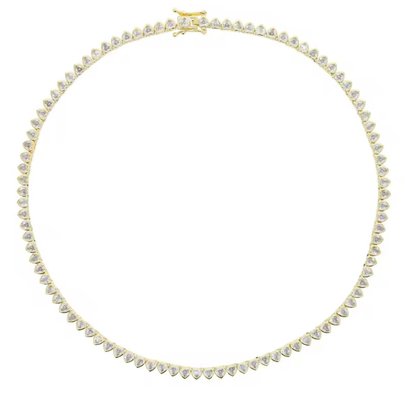 Bezel Heart Tennis Necklace