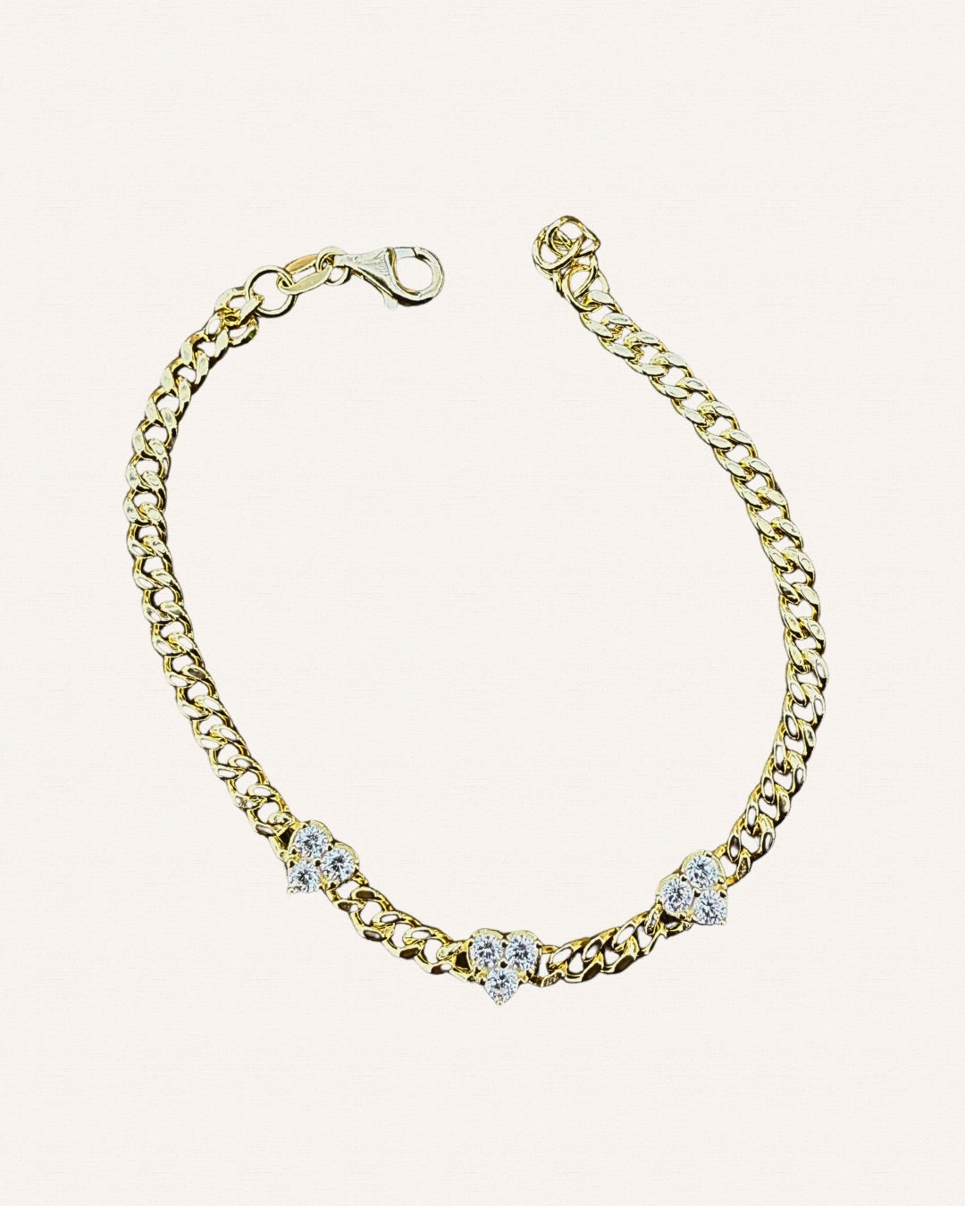 Cluster Heart Chain Bracelet