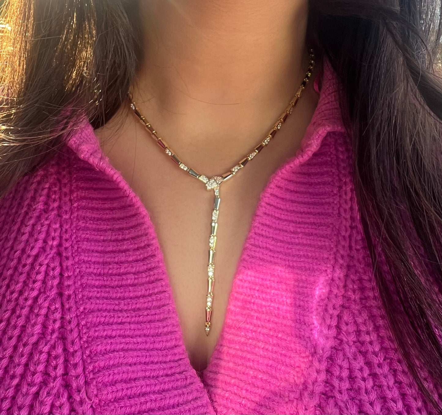 Lariat Beaming Necklace