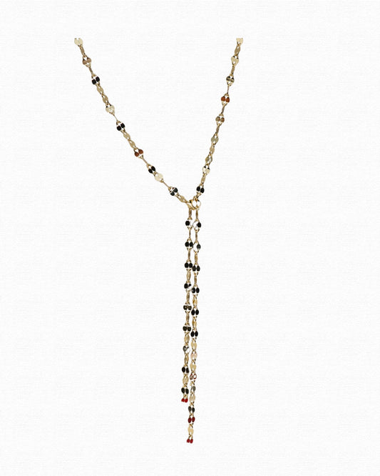 Metallic Lariat Necklace