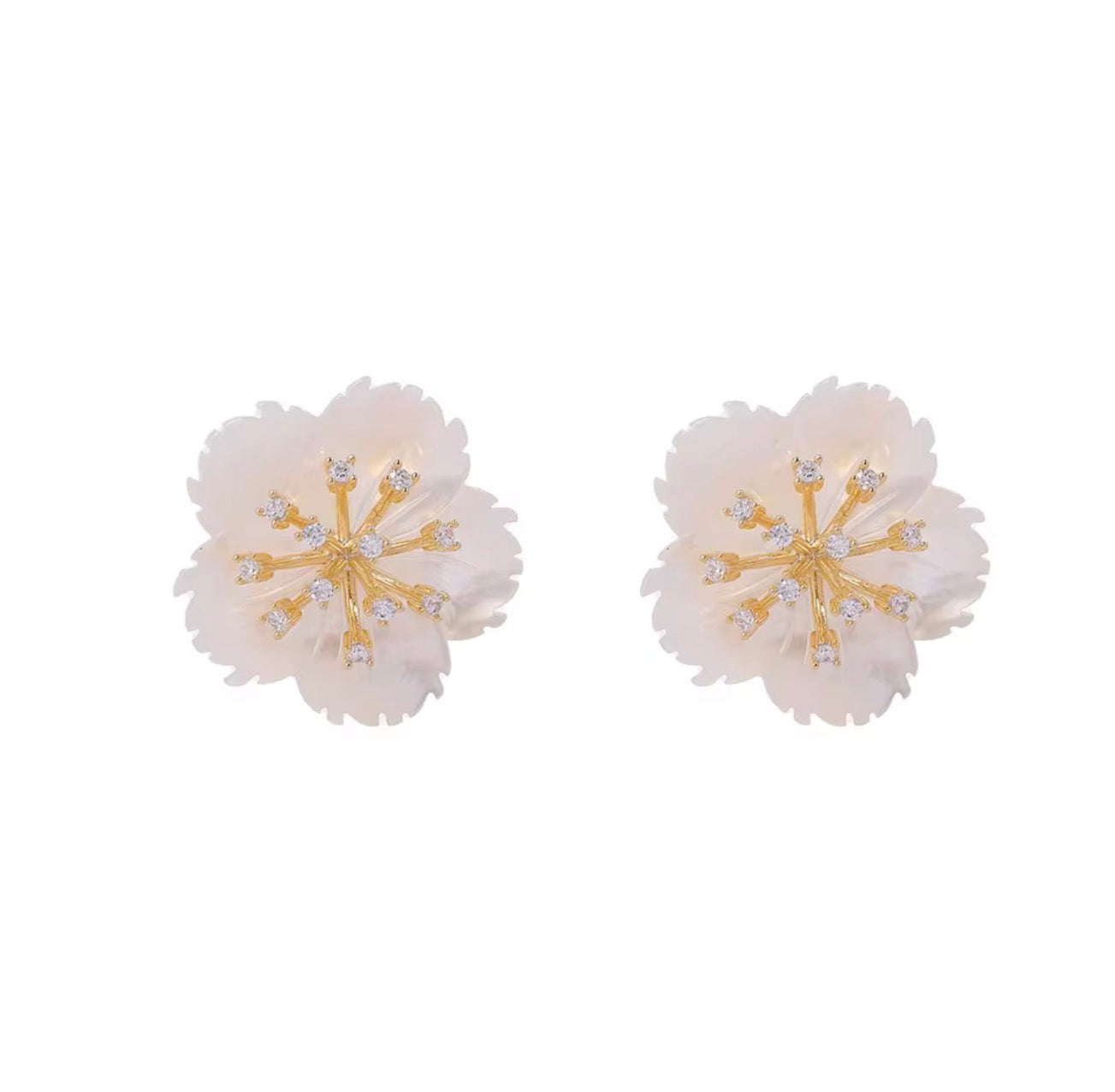 Mother of Pearl X Flower Earrings