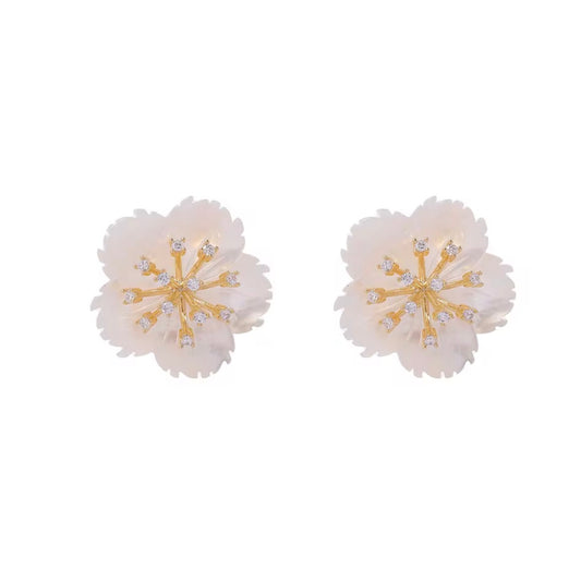Mother of Pearl X Flower Earrings