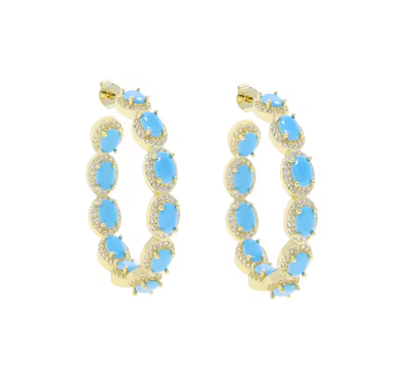 Blue Mirage Hoop Earrings