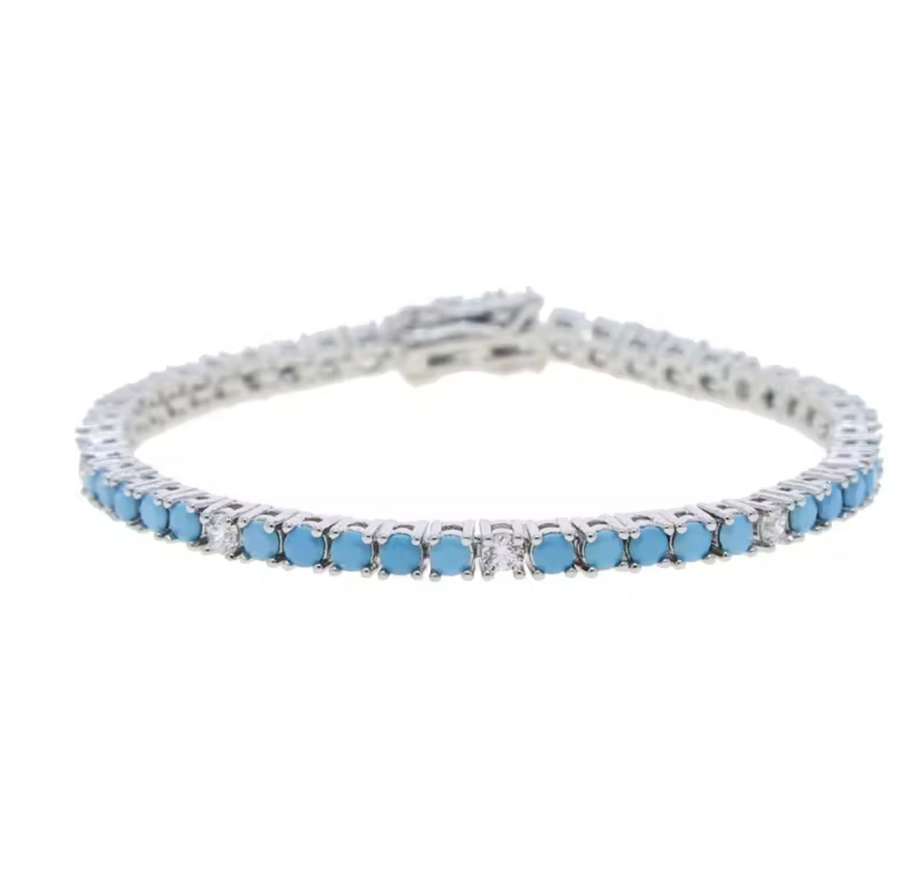Blue Turquoise Sparkle CZ Bracelet